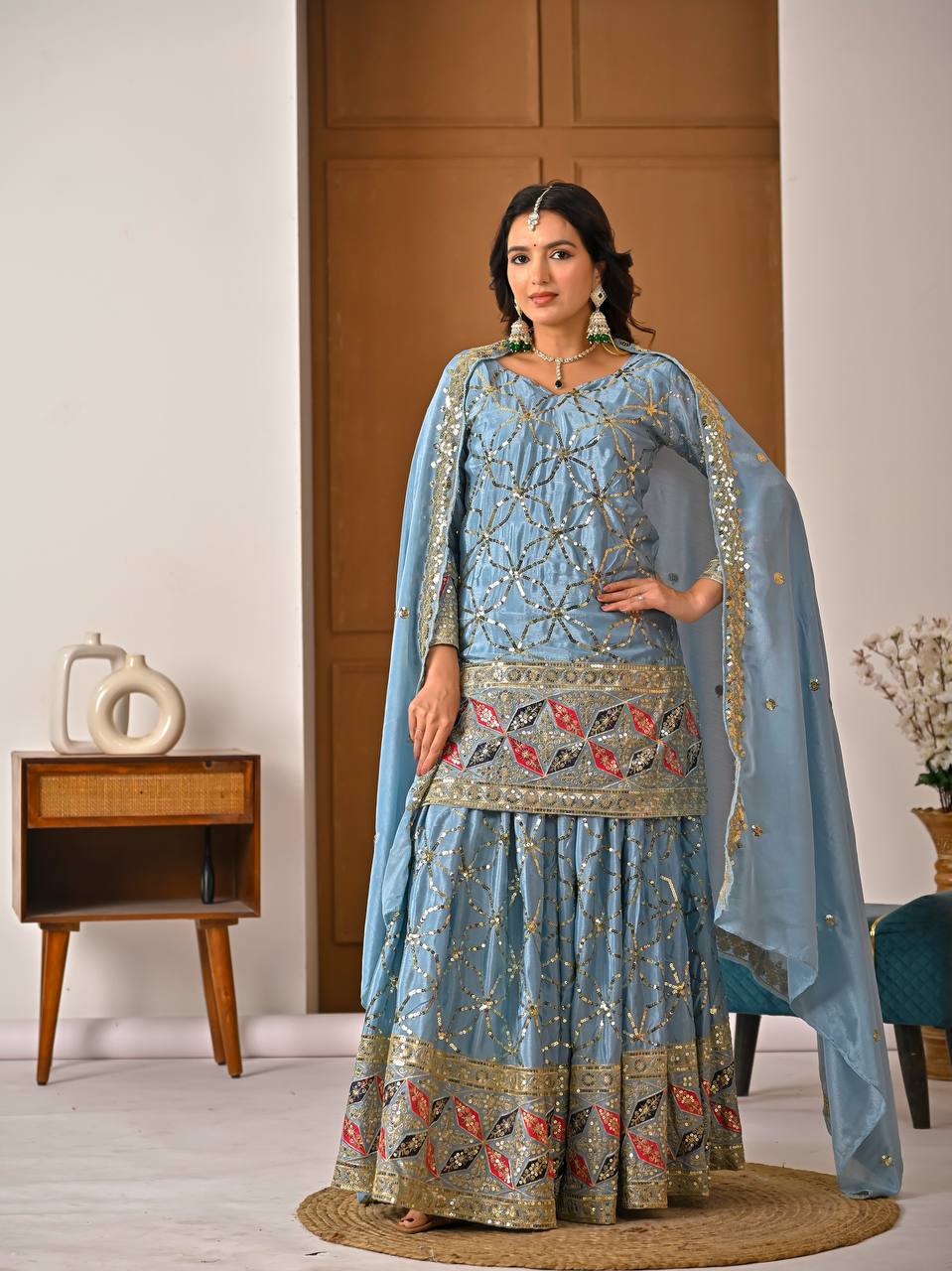 The Sovereign Chartreuse Mirror-Craft Gharara